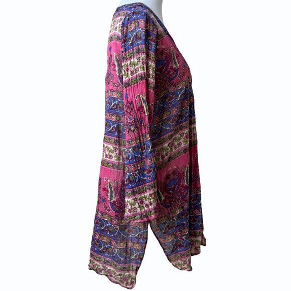 Jen's Pirate Booty Orwell Bohemian Floral Mini Dress Womens L Bell Sleeve Fairy - Picture 6 of 12